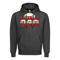 Charcoal Heather baseball dad Zipper Hoodie - Zillion Design Studio