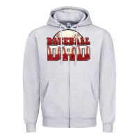 Heather Grey baseball dad Zipper Hoodie - Zillion Design Studio