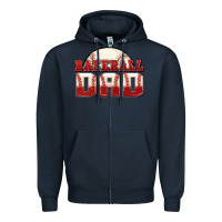 Navy baseball dad Zipper Hoodie - Zillion Design Studio