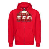 Red baseball dad Zipper Hoodie - Zillion Design Studio