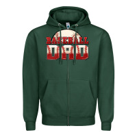Sports Green baseball dad Zipper Hoodie - Zillion Design Studio