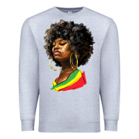 Heather Grey juneteenth black women Premium Sweatshirt - HRA Design Shop