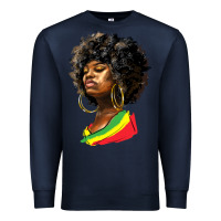 Navy juneteenth black women Premium Sweatshirt - HRA Design Shop