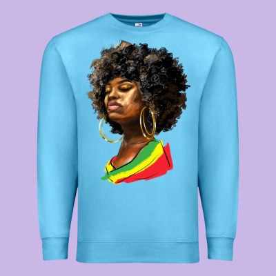 Juneteenth Black Women Premium Sweatshirt Designed By Hra Design Shop