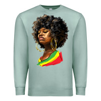 Seafoam juneteenth black women Premium Sweatshirt - HRA Design Shop