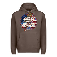 Coffee Western Stars and Stripes Premium Hoodie - LillyAllenDesigns