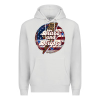 Dove Grey Western Stars and Stripes Premium Hoodie - LillyAllenDesigns