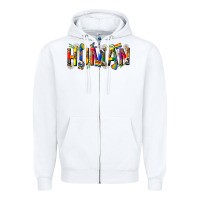 White pride human Zipper Hoodie - texasbilliewilder