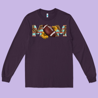 American Football Mom Long Sleeve Tee Designed By Barkaloodesign