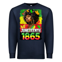 Navy juneteenth 1865 black freedom Premium Sweatshirt - HRA Design Shop