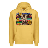 Antique Gold western background baby calf Premium Hoodie - BarkalooDesign