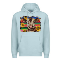 Blue Mist western background baby calf Premium Hoodie - BarkalooDesign