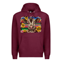 Burgundy western background baby calf Premium Hoodie - BarkalooDesign