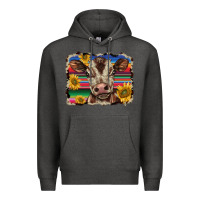 Charcoal Heather western background baby calf Premium Hoodie - BarkalooDesign