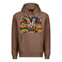 Chestnut western background baby calf Premium Hoodie - BarkalooDesign