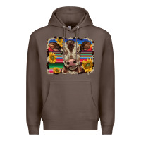 Coffee western background baby calf Premium Hoodie - BarkalooDesign