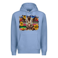 Colony Blue western background baby calf Premium Hoodie - BarkalooDesign