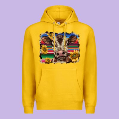 Western Background Baby Calf Premium Hoodie Designed By Barkaloodesign
