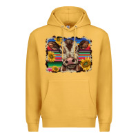 Mustard western background baby calf Premium Hoodie - BarkalooDesign