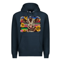 Navy western background baby calf Premium Hoodie - BarkalooDesign