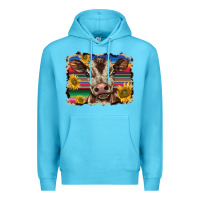 Ocean Blue western background baby calf Premium Hoodie - BarkalooDesign