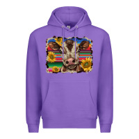 Purple western background baby calf Premium Hoodie - BarkalooDesign