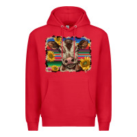Red western background baby calf Premium Hoodie - BarkalooDesign