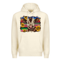 Sandshell western background baby calf Premium Hoodie - BarkalooDesign