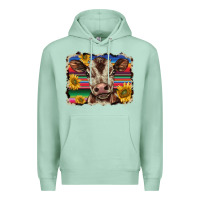Seafoam western background baby calf Premium Hoodie - BarkalooDesign