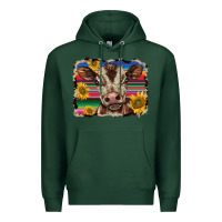 Sports Green western background baby calf Premium Hoodie - BarkalooDesign