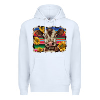White western background baby calf Premium Hoodie - BarkalooDesign