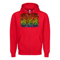 Red pride leopard background lgbt Zipper Hoodie - texasbilliewilder