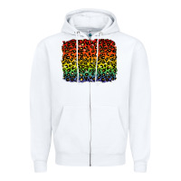 White pride leopard background lgbt Zipper Hoodie - texasbilliewilder