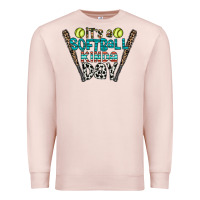 Pale Pink softball Premium Sweatshirt - CowhideDigitalArt