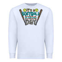 White softball Premium Sweatshirt - CowhideDigitalArt