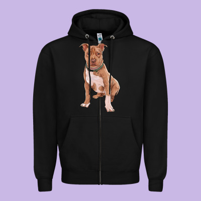 Zipper Hoodie Brown Pitbull