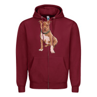 Burgundy Brown Pitbull Zipper Hoodie - RanaPortraitStore