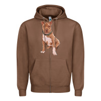 Chestnut Brown Pitbull Zipper Hoodie - RanaPortraitStore