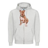 Dove Grey Brown Pitbull Zipper Hoodie - RanaPortraitStore