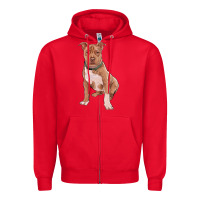 Red Brown Pitbull Zipper Hoodie - RanaPortraitStore