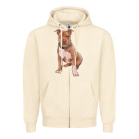 Sandshell Brown Pitbull Zipper Hoodie - RanaPortraitStore