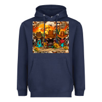 Navy western gnomies Heavyweight Hoodie - FaDigitalArtStudio