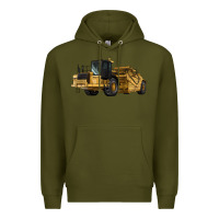 Army Green Wheel Tractor Scraper Premium Hoodie - LillyAllenDesigns