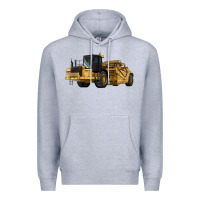 Heather Grey Wheel Tractor Scraper Premium Hoodie - LillyAllenDesigns