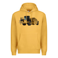 Mustard Wheel Tractor Scraper Premium Hoodie - LillyAllenDesigns