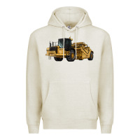 Oatmeal Heather Wheel Tractor Scraper Premium Hoodie - LillyAllenDesigns