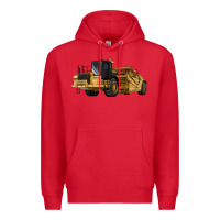 Red Wheel Tractor Scraper Premium Hoodie - LillyAllenDesigns