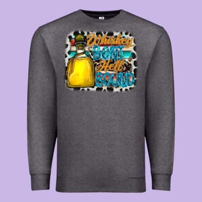Whiskey Bent Hell Bound Premium Sweatshirt Designed By Cowhidedigitalart