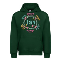 Forest Green i am inspiration Urban Hoodie - MaliasSmallBusiness