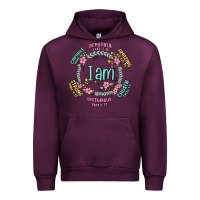 Mauve Wine i am inspiration Urban Hoodie - MaliasSmallBusiness